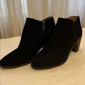 Lucky Brand Black Suede Ankle Boots